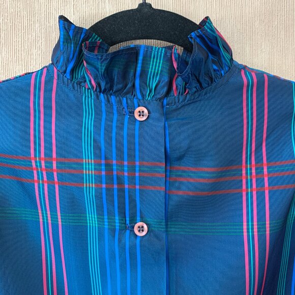 Vintage Yves Saint Laurent Two-Piece Girls’ Taffeta Plaid Outfit - Picture 8 of 12